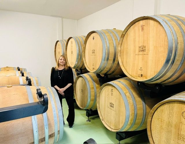 Daren in barrel room at vineyard