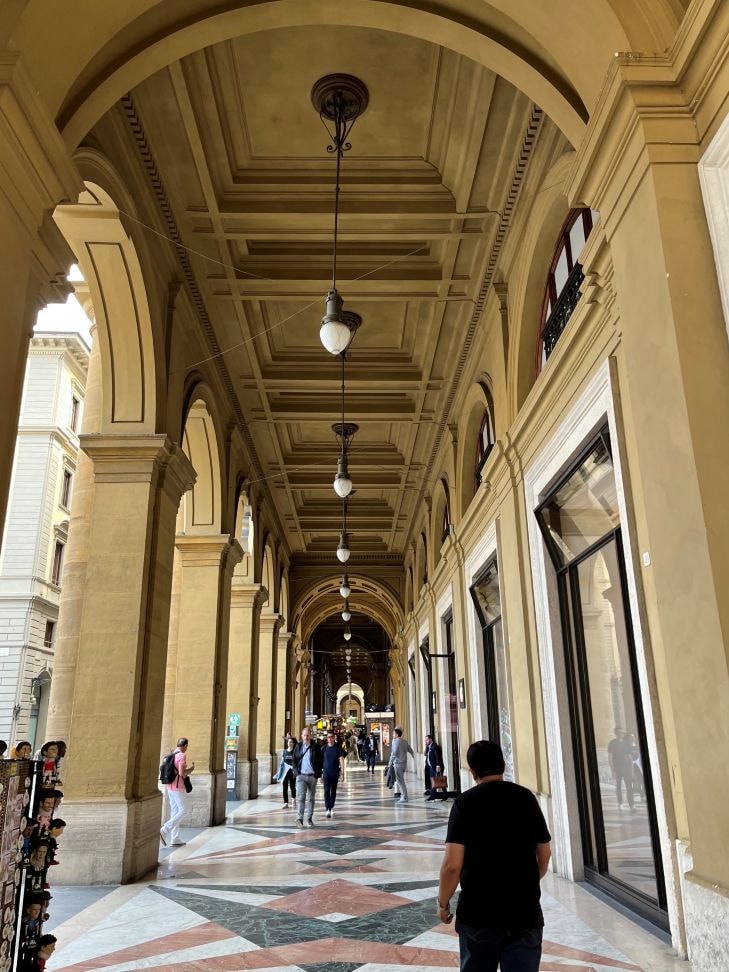 Classical arcade arched colonnade Centro Storico Florence