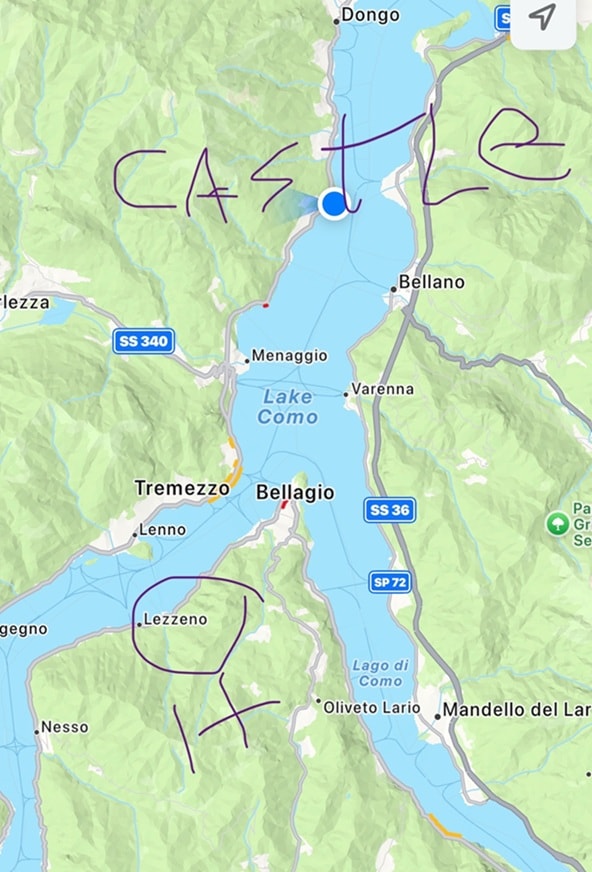 Lake Como map on boat