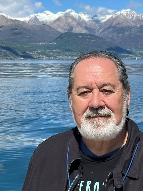 V. Les Rogers on boat at Lake Como