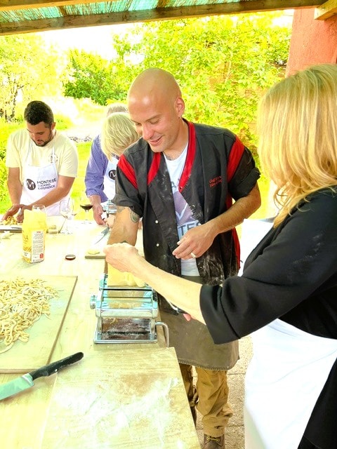 Daren at outdoor cooking class San Gimignano