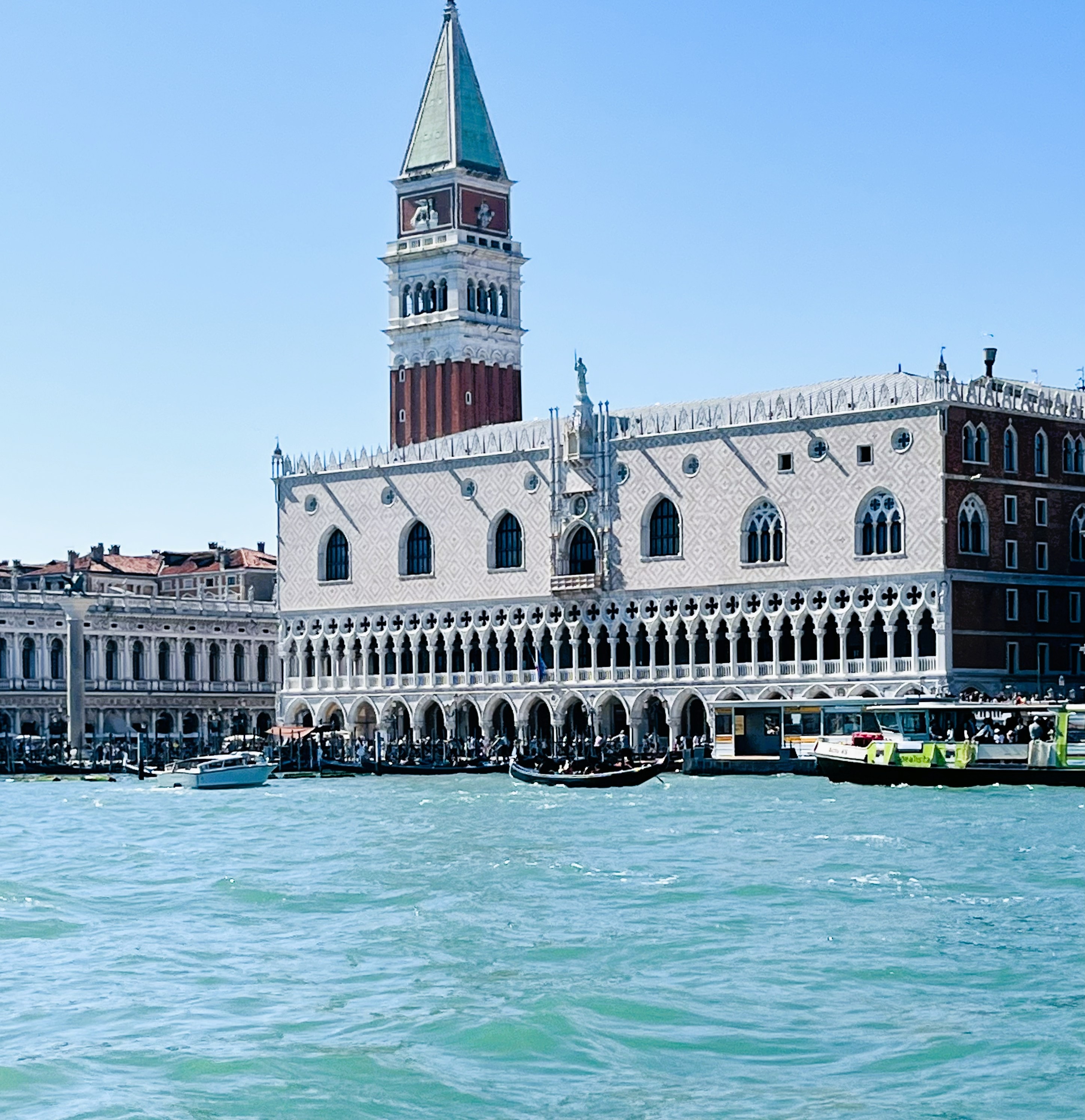 Doge's Palace Venice waterfront gondolas