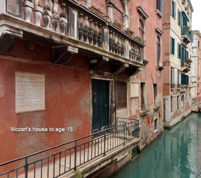 Mozart's home Venice canal